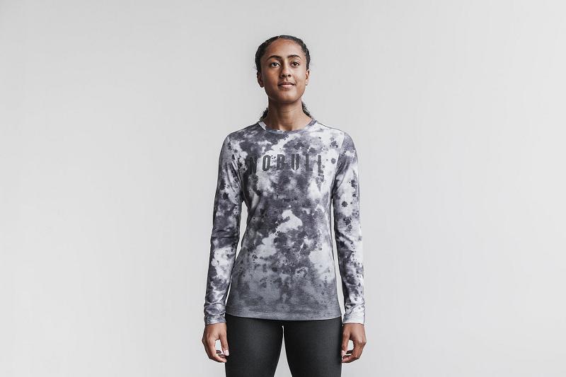 White Nobull WoTee (DIP-DYE) Women's Long Sleeve | CA O2199K